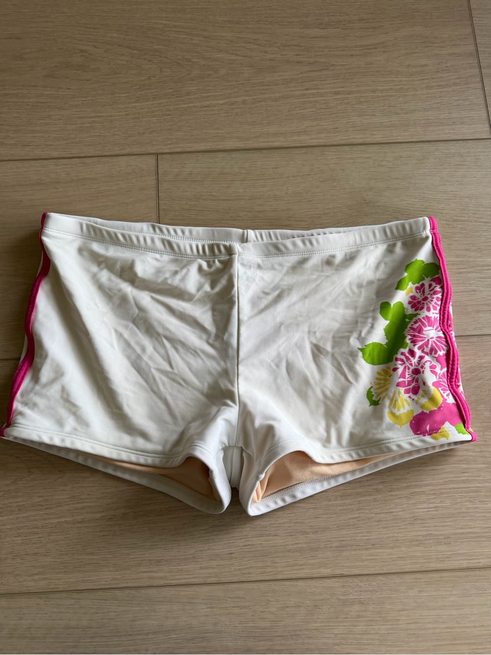 Athleta Low Rise Boy Short Swimsuit Bottoms White Floral
